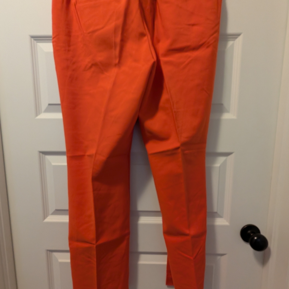 New York & Company Bright Orange Straight Leg Pants - Picture 2 of 6